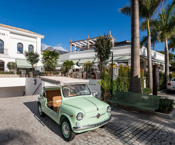 a car parked in a driveway